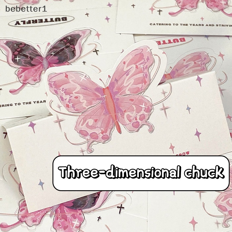 Bebetter1 10 Thẻ Giấy Nghệ Thuật Hình Đầu Bướm diy Dùng Để Trang Trí