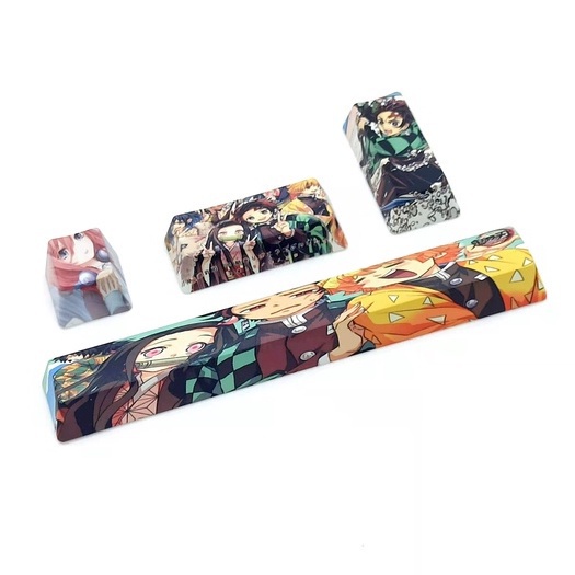 Set 4 Bàn Phím Cơ pbt keycap demon slayer Thăng Hoa yadouzi anime