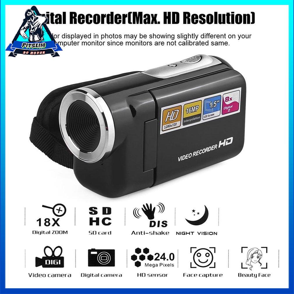 Dv180 Camera Black 16Mp Mini Video With 1.5" Tft Screen 8X Digital Zoom