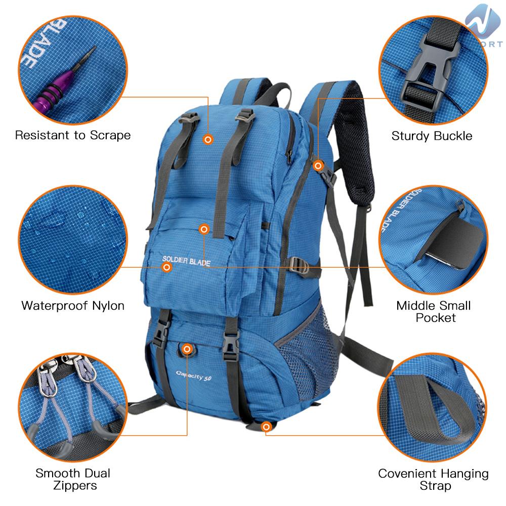 Ba Lô Leo Núi Dung Tích Lớn 50l Thoáng Khí Chống Thấm Nước