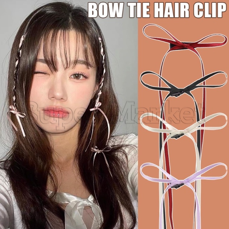 Kẹp Tóc Nơ Bướm Bằng Lụa Nhiều Màu Dễ Thương