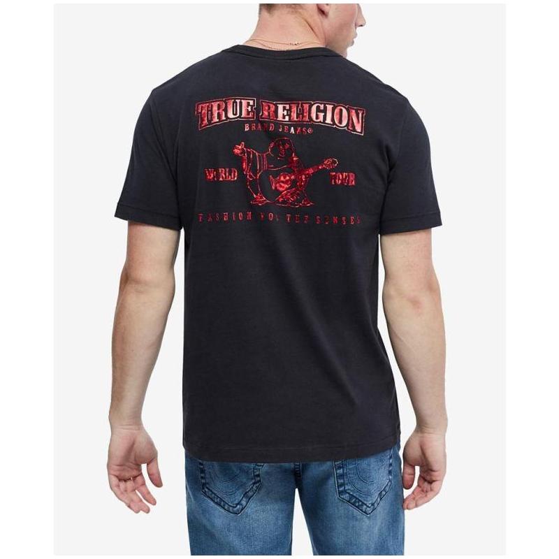 Áo Thun cotton Trơn Thoáng Khí Tay Ngắn In Chữ true religion Thời Trang Mùa Hè Cho Nam
