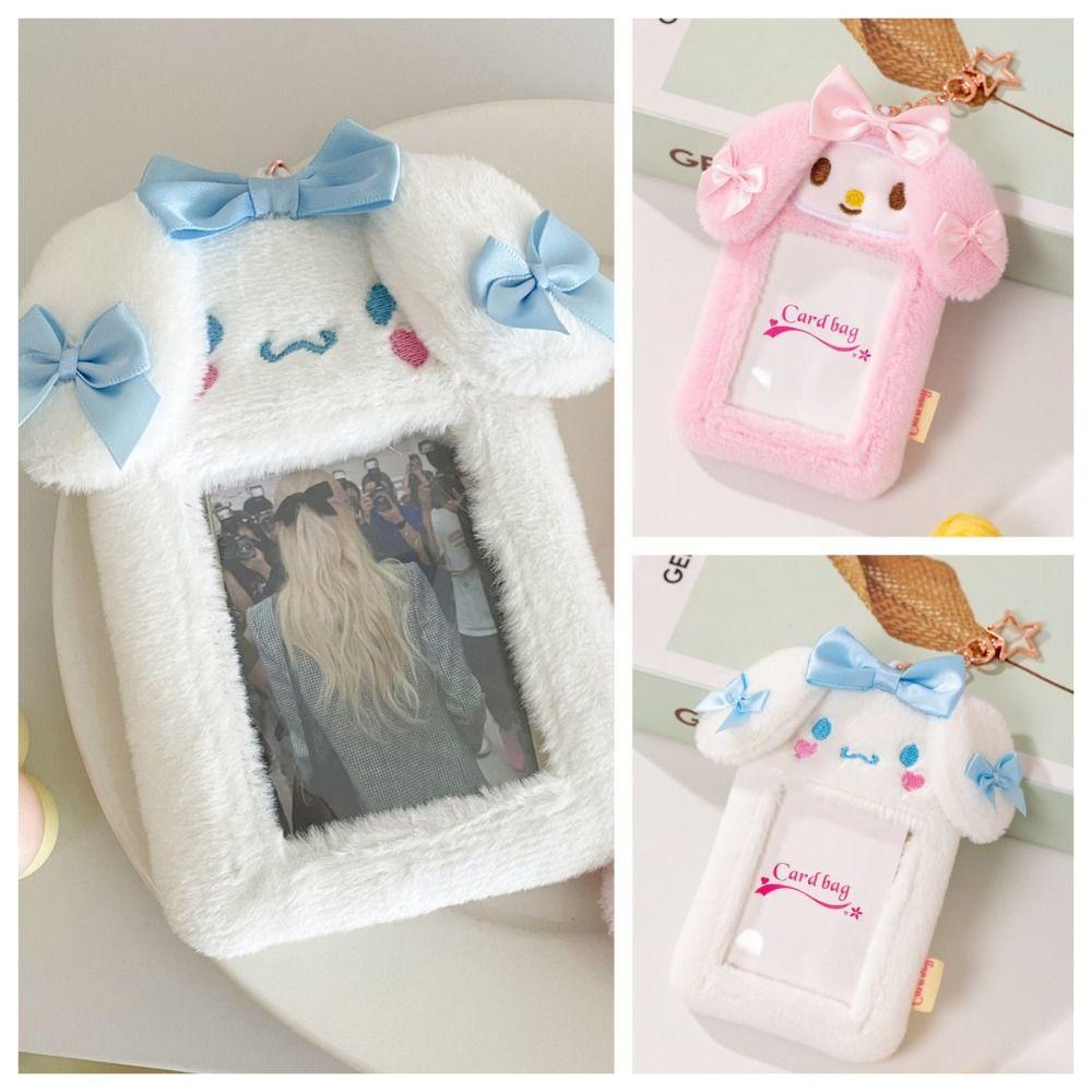 Giá Đỡ Thẻ id / Thẻ Xe Buýt Bằng Vải Bông Phong Cách Hàn Quốc ins Kèm Móc Khóa Bảo Vệ