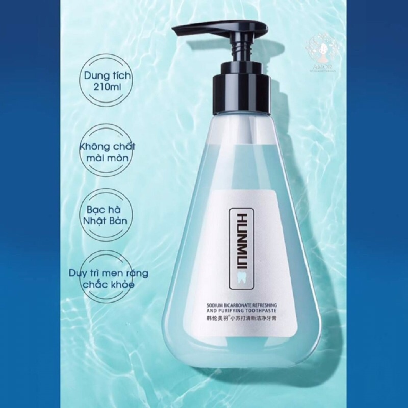 Kem Đánh Răng Hunmui Dạng Gel Cho Răng Trắng Sáng, Thơm Mát Tự Nhiên 210g