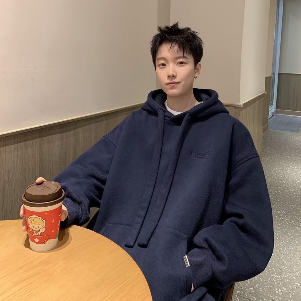 Áo hoodie Trơn Dáng Rộng Thời Trang Cá Tính Dành Cho Nam / size m-8xl