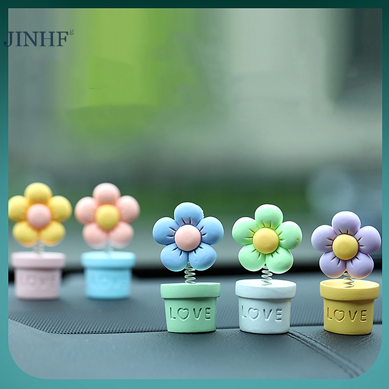 Phụ Kiện Hoa Hướng Dương Lắc Đầu Dễ Thương Trang Trí Nội Thất Xe Hơi