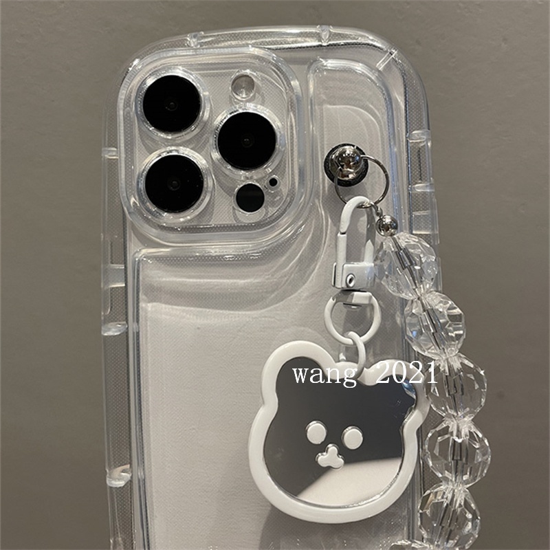 Ốp Điện Thoại Silicon Mềm Chống Sốc Gắn Kèm Gương Hình Gấu Dễ Thương Dành Cho oppo reno 10 pro reno 10 pro + 5g