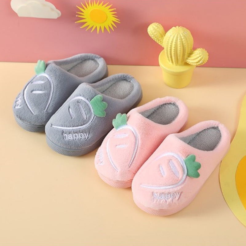 Dép cotton Dày Dặn Ấm Áp Chống Trượt Họa Tiết Hoạt Hình Dễ Thương Cho Bé