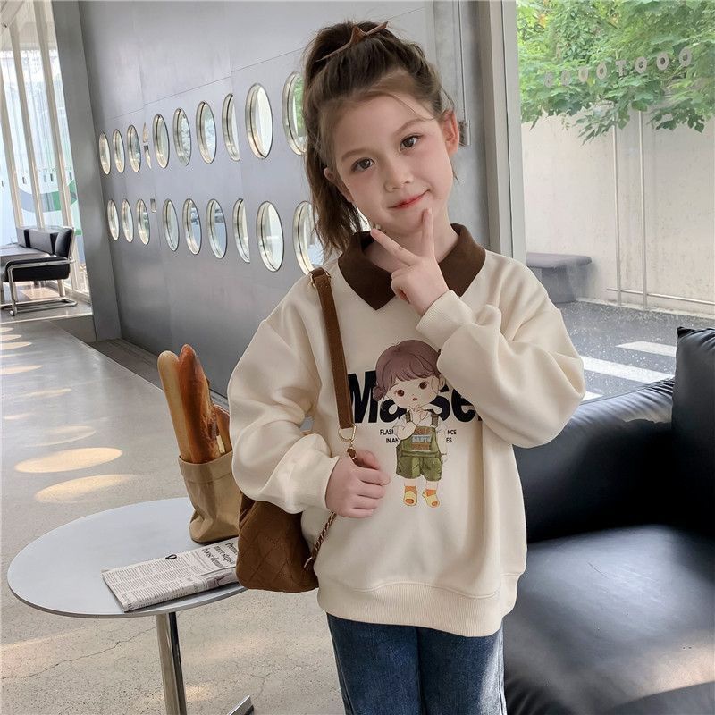 Áo Thun polo Tay Dài Phong Cách Hàn Quốc Thời Trang Mùa Thu 2023 Mới Cho Bé Gái