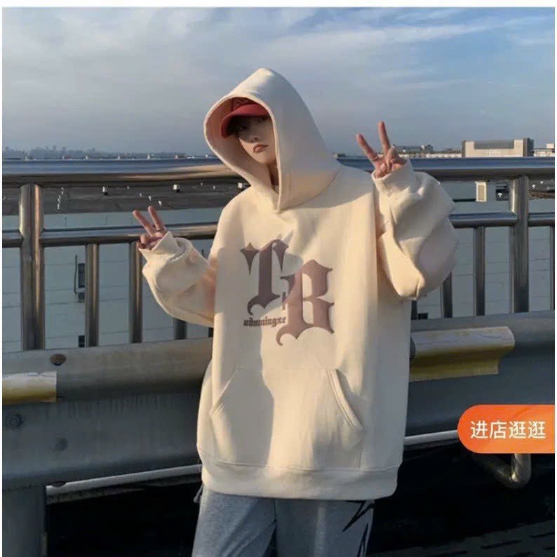 Áo Hoodie Mũ 2 Lớp Form Rộng Chữ TB Chất Nỉ Bông Cao Cấp