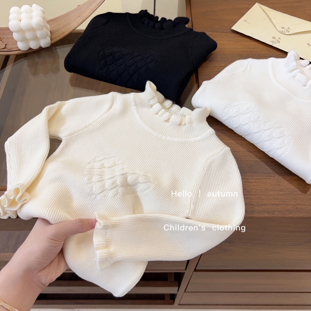 Áo sweater Dệt Kim Màu Trơn Phong Cách Hàn Quốc Thời Trang Thu Đông Cho Nữ