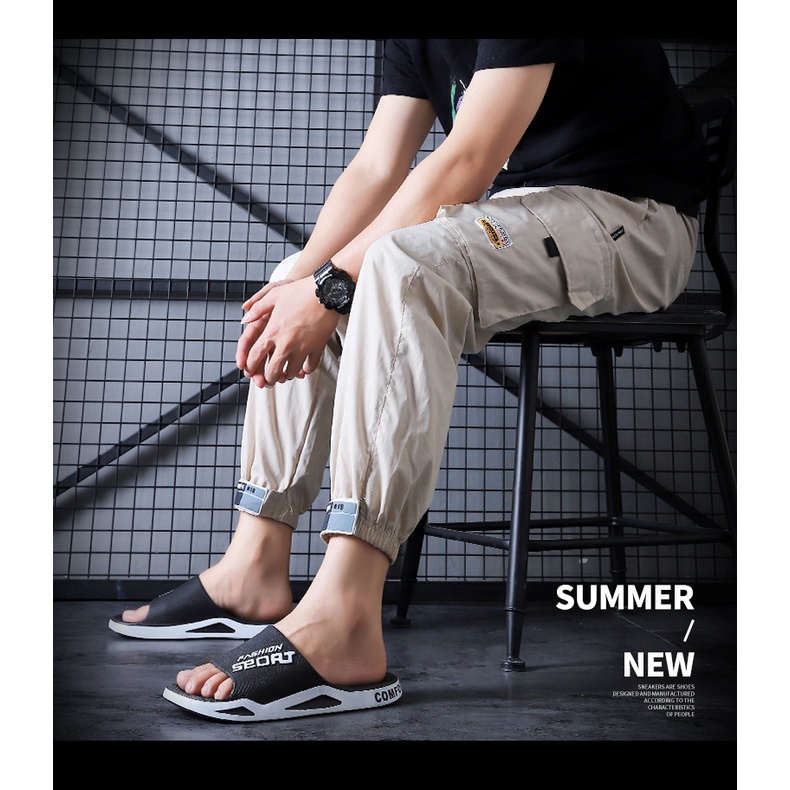 Mới Dép Nhựa pvc Hở Ngón Thoáng Khí Thoải Mái Thời Trang Đi Biển Cho Nam