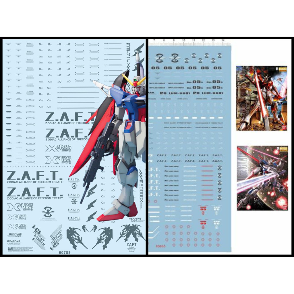 Decal nước dán mô hình Force Impulse Sword Blast Canon Custom MG HG RG MB các loại - Water sticker