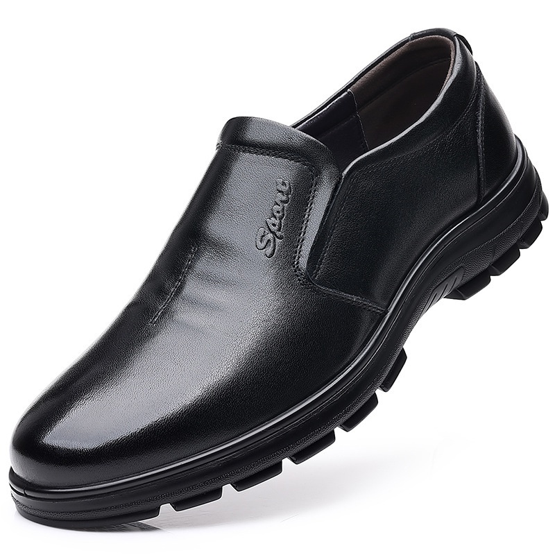 Giày Lười Da Thoáng Khí Thời Trang Cho Đàn Ông Trung Niên