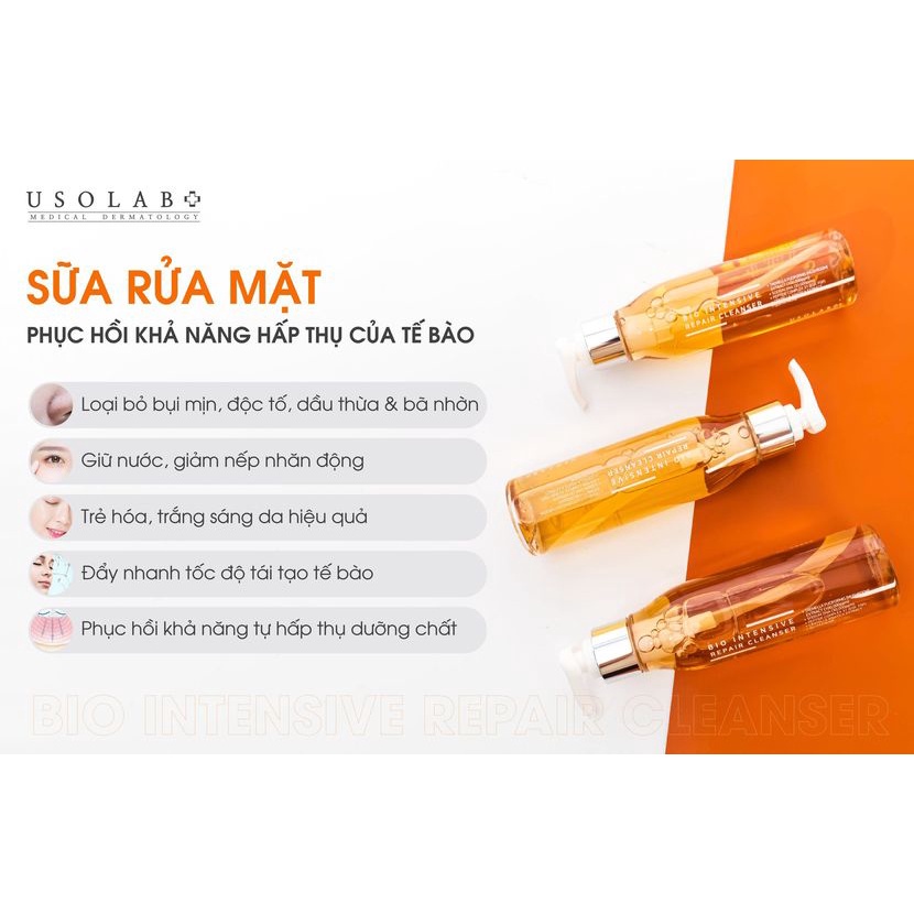 Sữa rửa mặt Usolab Bio Intensive Repair Cleanser PDRN phục hồi tế bào gốc, làm sạch dịu nhẹ