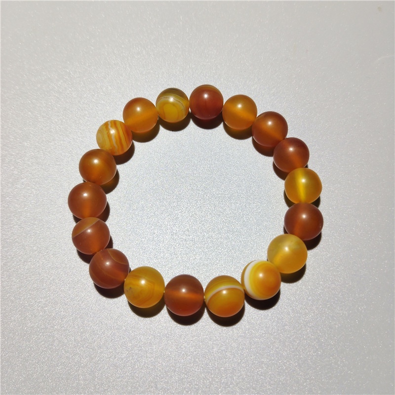 Vòng Tay Chuỗi Hạt Đá Mã Não Nâu Tự Nhiên