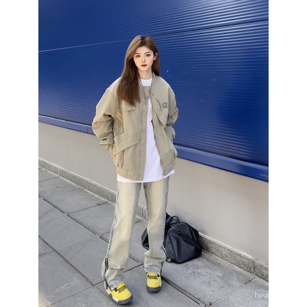 Áo Khoác Bóng Chày Dáng Rộng Kiểu Cách Mỹ Thời Trang Xuân Thu Cao Cấp Cho Nam Và Nữ