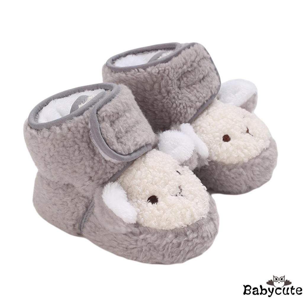 Giày Bốt Đi Tuyết Đế Mềm Chống Trượt In Hình Cừu Hoạt Hình Dành Cho Trẻ Sơ Sinh