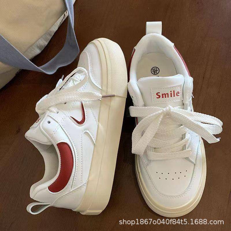 Giày Thể Thao Giả Da Đế Dày Thoáng Khí Thời Trang Mùa Hè Cho Nữ