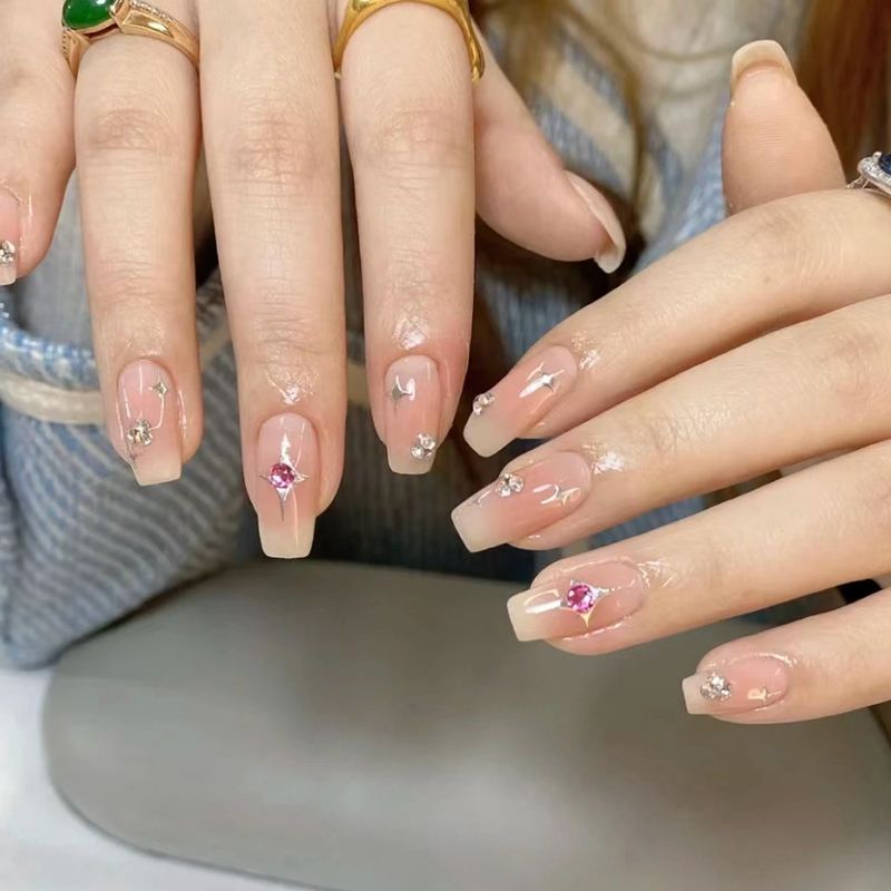 Miếng Dán Trang Trí Móng Tay Họa Tiết Ngôi Sao Đính Đá 5d Nhiều Màu Sắc