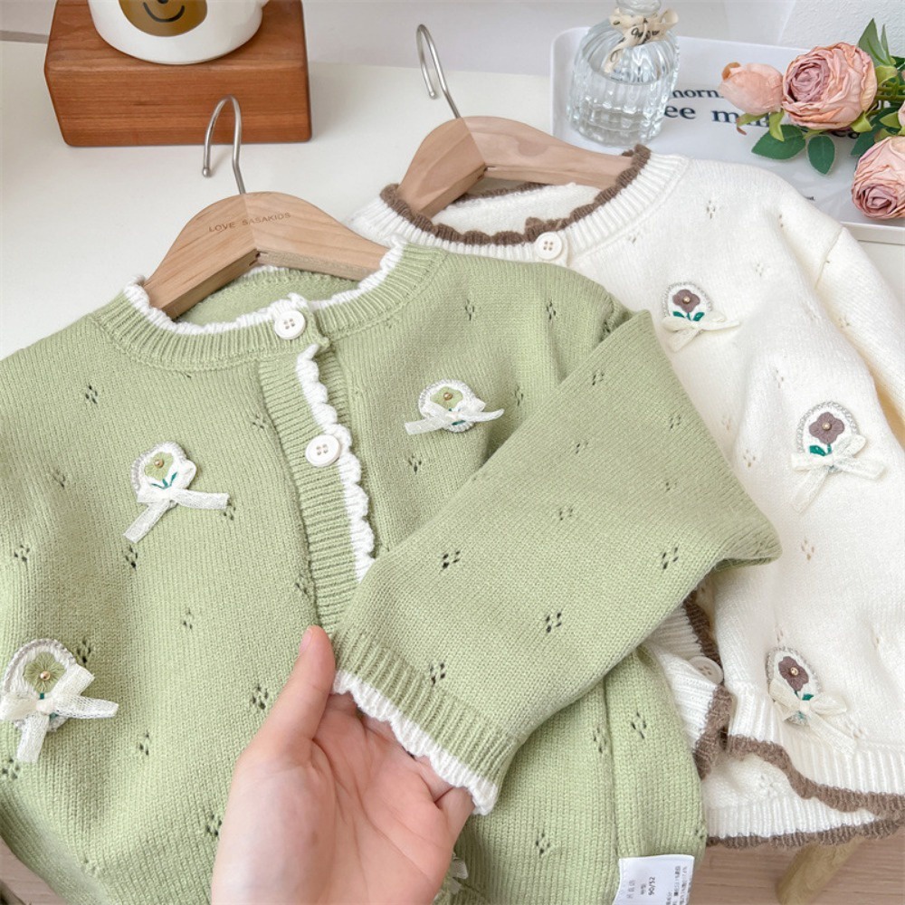 Áo Khoác cardigan Họa Tiết Hoa Thời Trang Xuân Thu Cho Bé Gái