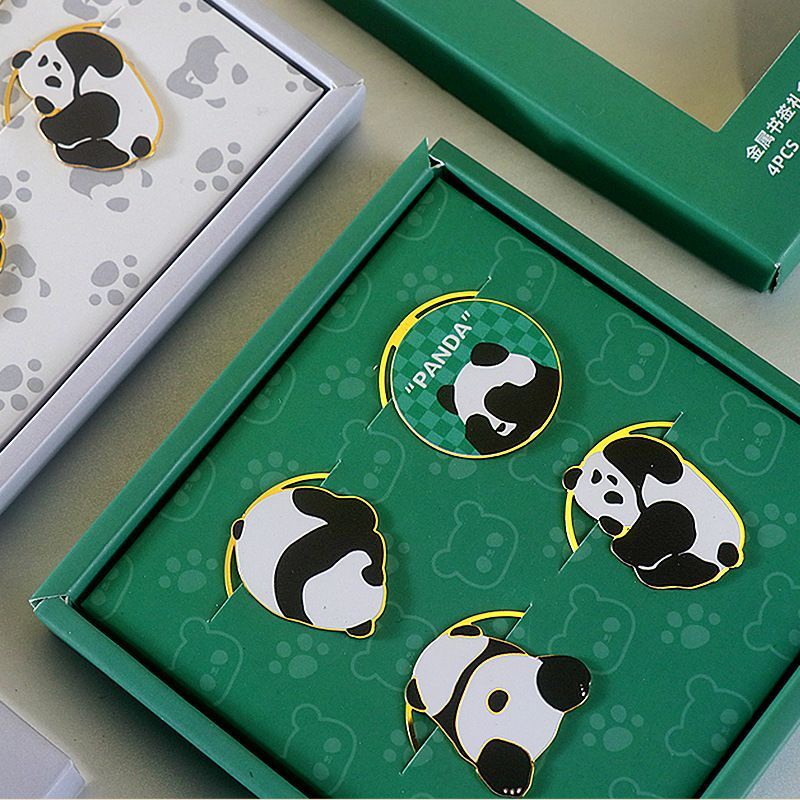 Dấu Trang Sách Hình Gấu Trúc Bằng Kim Loại Ba Chiều Dễ Thương Chất Lượng Cao ins