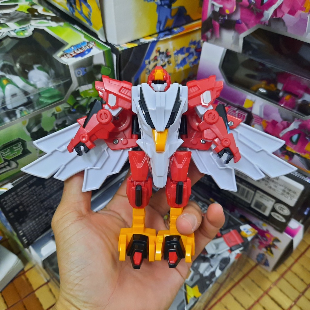 Mô hình Robot chiến Binh Thú miniforce biệt đội siêu nhân nhí mùa 4 mini cỡ nhỏ đồ chơi trẻ em có tặng xe