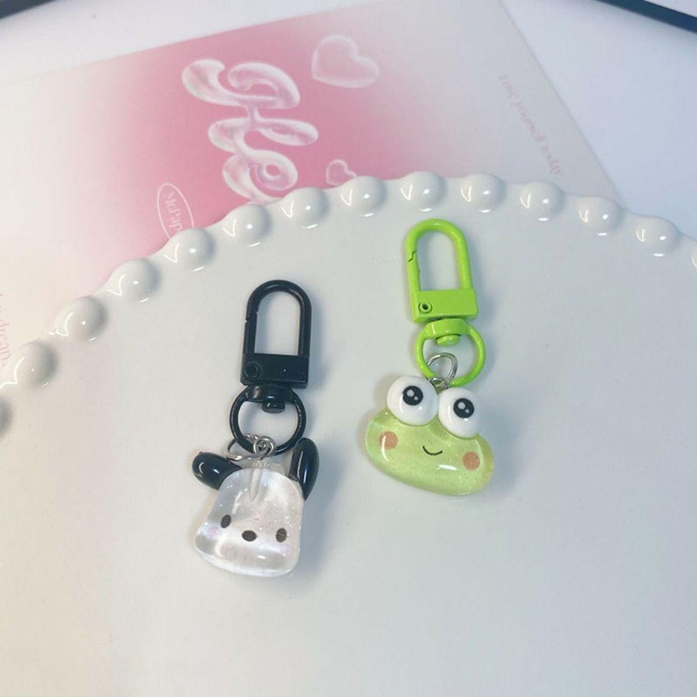Móc Khóa Hình Mèo Trong Suốt Lấp Lánh Dễ Thương