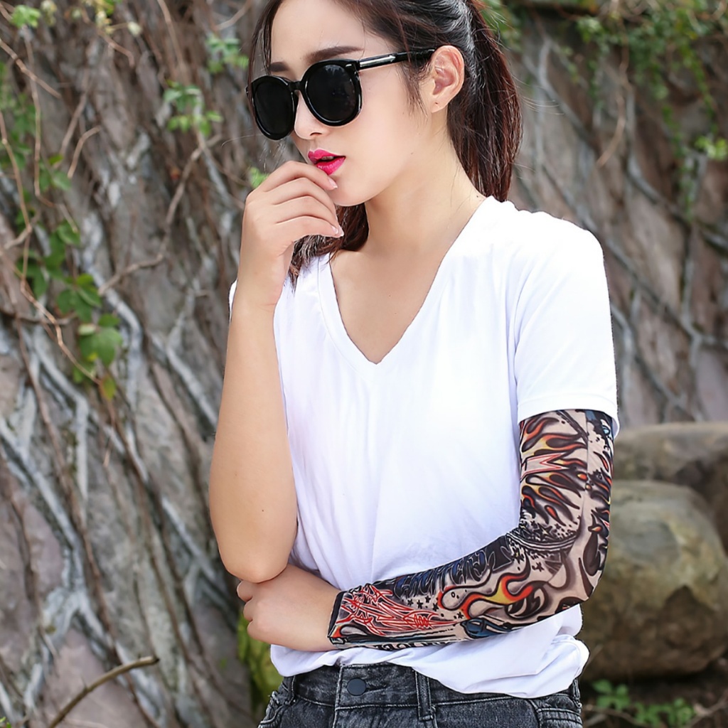 Bao Tay Giả Săm Tattoo - Găng Tay Tattoo Hình Săm -L.H Store