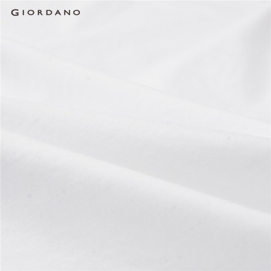 Áo thun nam GIORDANO cotton cổ tròn tay ngắn màu trơn 01023419