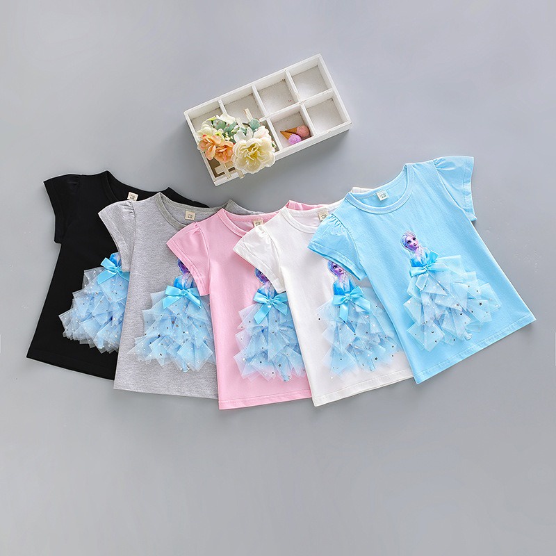 Elsa Áo Thun Tay Dài In Hình Công Chúa elsa Thời Trang Thu Đông 2023 Cho Bé Gái