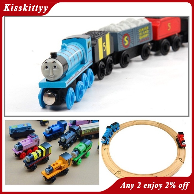 Kisskitty Bộ Đồ Chơi Đường Ray Xe Lửa thomas and friends Bằng Hợp Kim Gỗ Có Nam Châm Dễ Thương