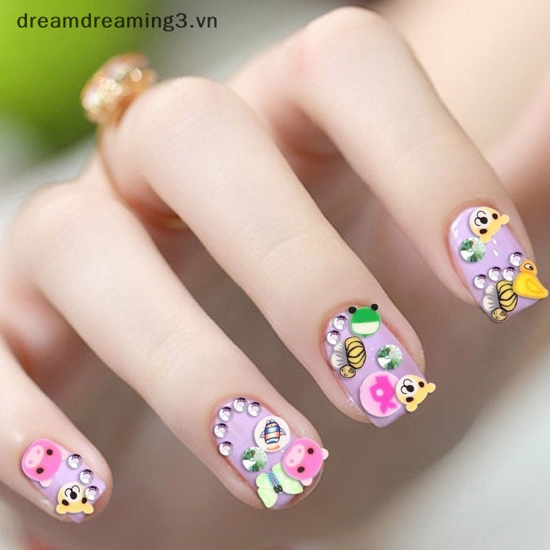 Bộ 1000 Miếng Dán Trang Trí Móng Tay 3d Hình Động Vật Trái Cây Xinh Xắn