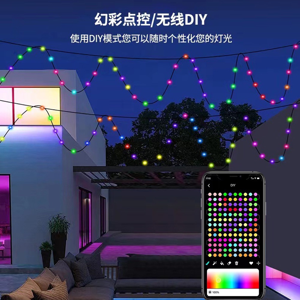 Thông Minh Rèm Cửa Đèn Led 100 Bóng Có Điều Khiển Từ Xa Trang Trí Phòng Ngủ