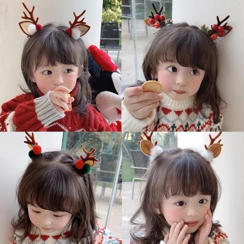Hoạt Hình Kẹp Tóc Hình Sừng Hươu Dễ Thương
