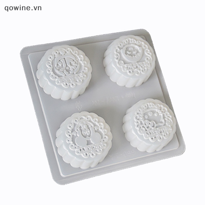 Qowine Khuôn Làm Bánh Trung Thu / Sô Cô La / Bánh Trung Thu 4 Ngăn diy Sáng Tạo vn