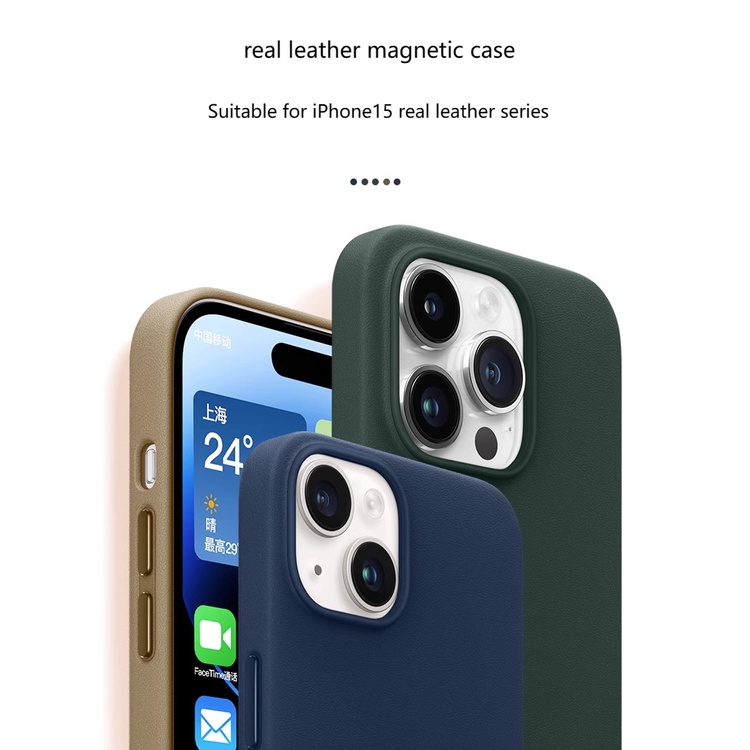 Ốp Lưng từ tính iPhone 15 Pro Max Plus 15Pro Bao Da Cho Da Thật Sang Trọng Có Hút Từ Tính Tương Thích Với Bộ Sạc Nhanh Không Dây Ví Đựng Thẻ Bằng Da