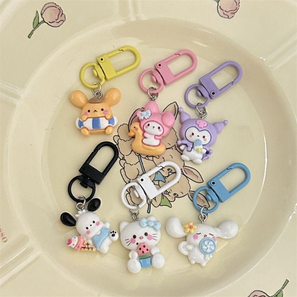 Mluck Móc Khóa Hình Que Kem / kuromi / pachacco resin cinnamoroll mini / Dưa Hấu / Mèo kt my melody Xinh Xắn