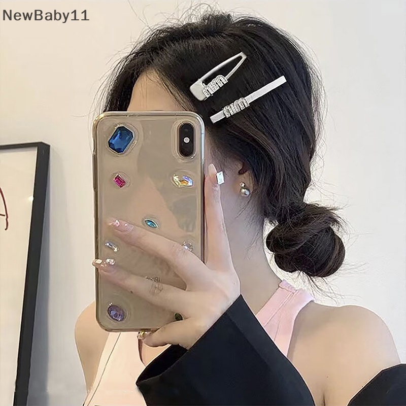 Kẹp Tóc Hình Trái Tim Đính Đá Bằng Hợp Kim Màu Bạc Thời Trang Cho Nữ