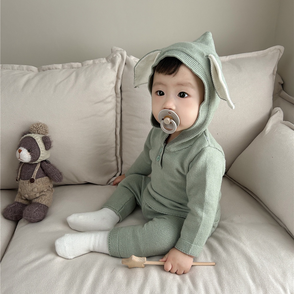 Set Áo Hoodie + Quần Dài Màu Sắc Đơn Giản Thời Trang Mùa Đông Cho Bé Sơ Sinh