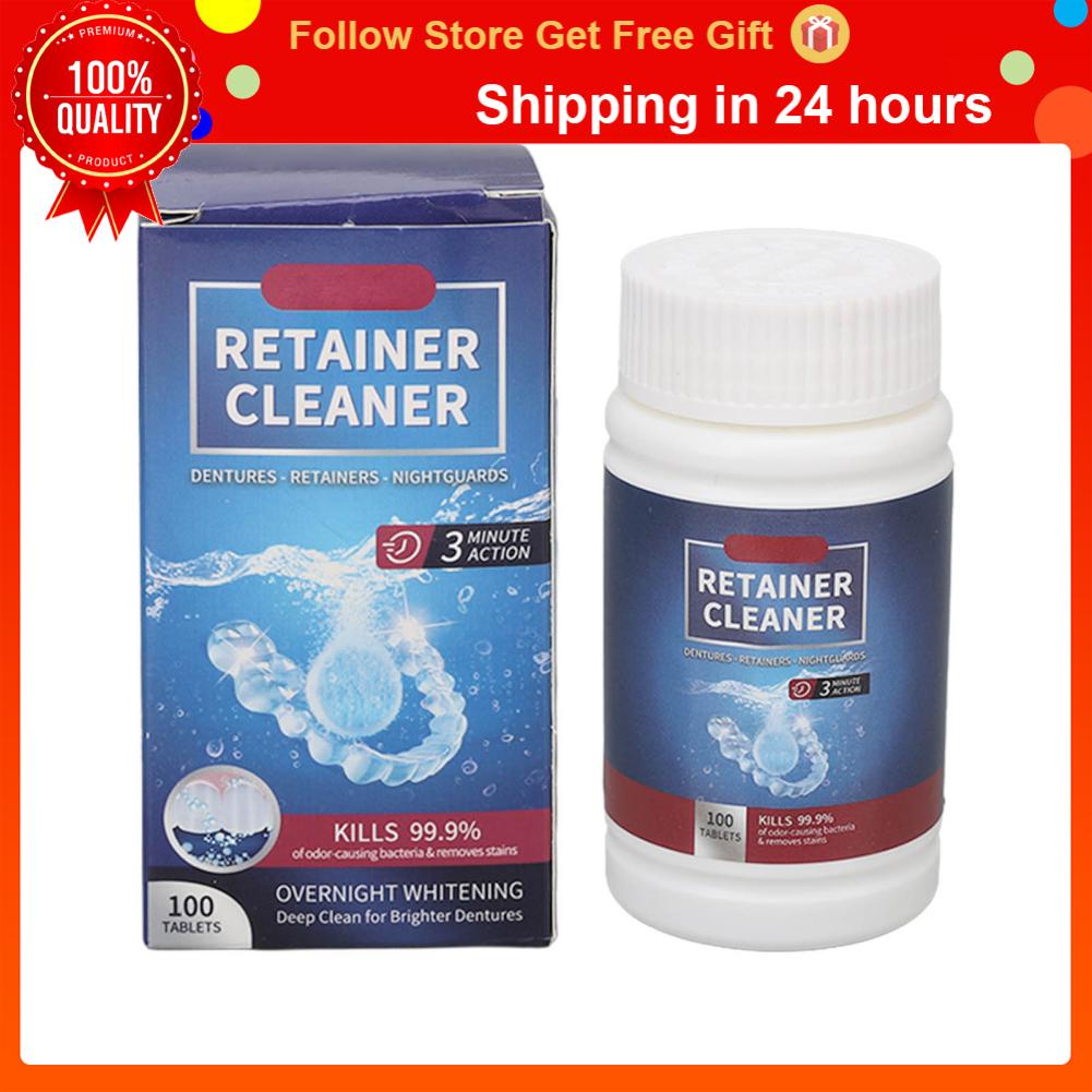 Forest 100PCS  Cleaning Tablets Removes Odor Oral Retainer Cleaner ECA