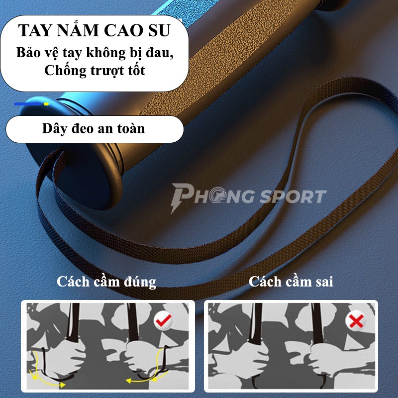 Gậy lò xo tập cơ tay 100kg, Gậy bẻ tập cơ tay, vai, ngực - Tặng găng tay thể thao - Phongsport