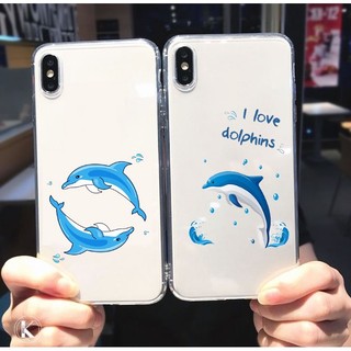 Ốp Điện Thoại Hình Cá Heo Cho iphone 15 14 13 12 11 pro max xs 6 7 8 plus ip11 ip15 ip14 pro max 11