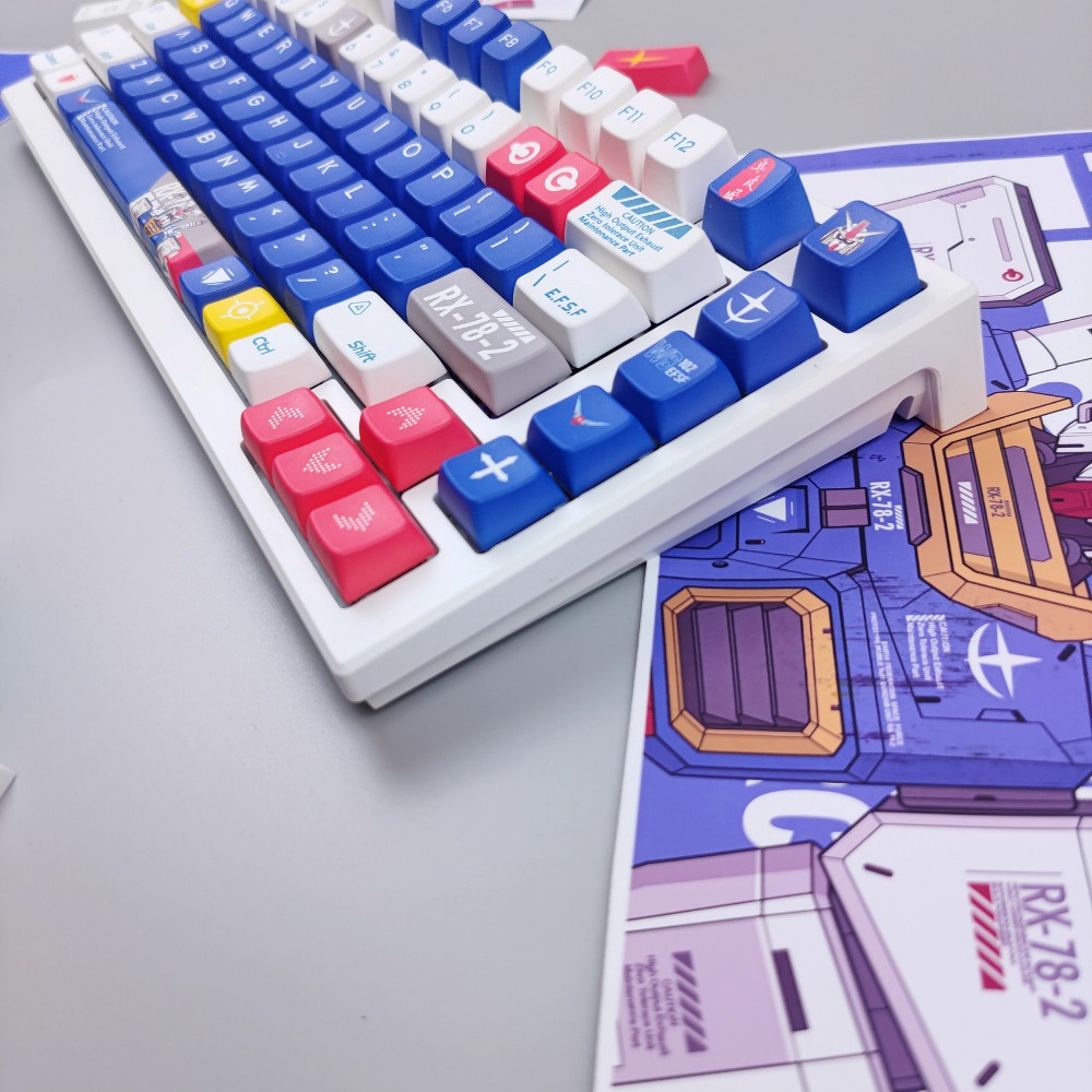 GUNDAM Keycaps SDA Profile Mobile Suit Anime PBT Dye Sub Bàn Phím Cơ Keycap