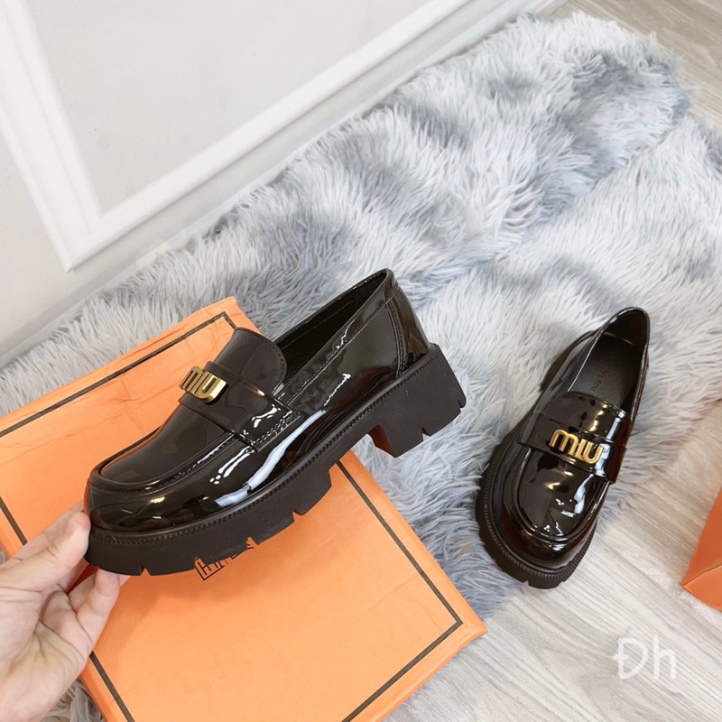 Giày Nữ Miu Miu Da Bóng Siêu Xinh Đế Cao Thời Trang