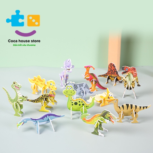 Đồ Chơi Ghép Hình 3D Bằng Giấy Hình Các Chú Khủng Long Cho Bé