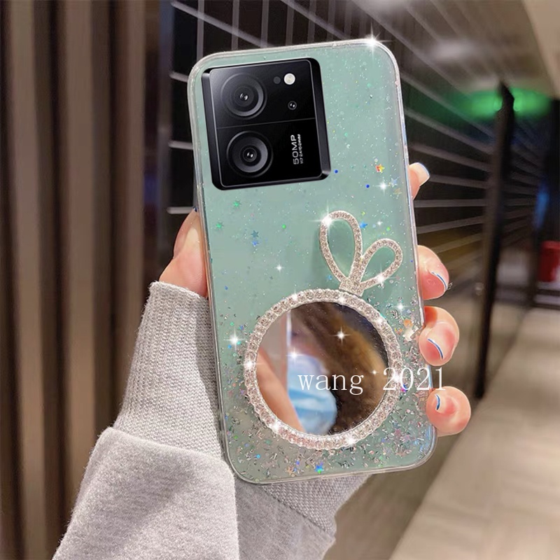 Mới Ốp Điện Thoại Mềm Có Gương Trang Điểm Hình Vương Miện Cho xiaomi 13t xiaomi 13t pro 5g 2023 xiaomi 13t pro 5g