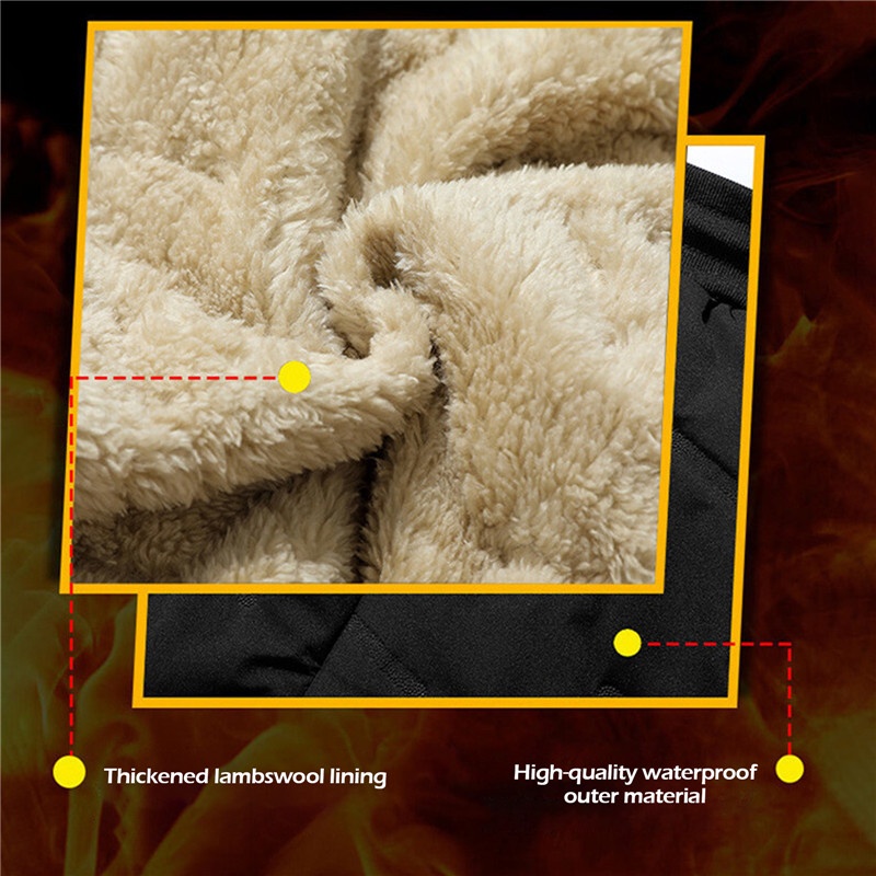 Quần Dài Thể Thao Lót Lông Cừu Dày Dặn Ấm Áp Chống Gió Thời Trang Mùa Đông Cho Nam