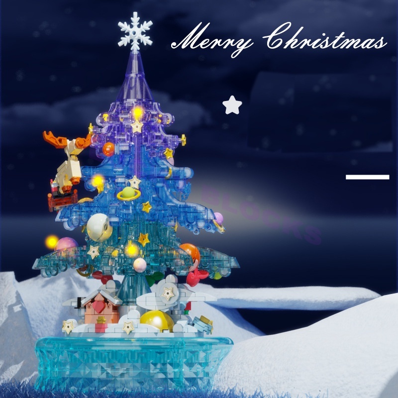 Bộ Đồ Chơi Lắp Ráp Cây Thông Noel Bằng Pha Lê Có Nhạc Dành Cho Trẻ Em
