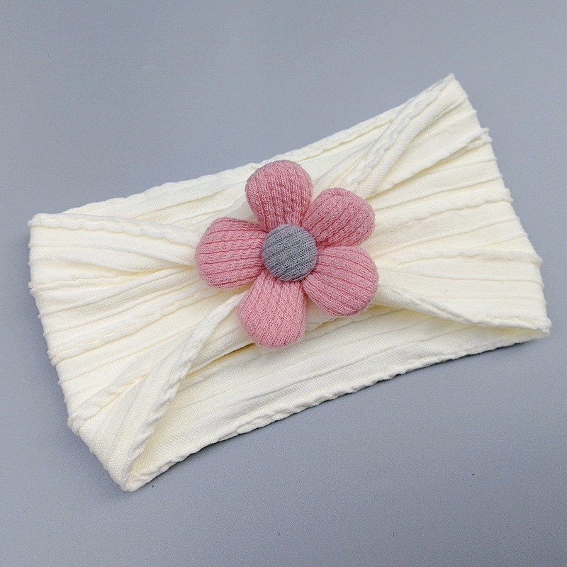 Băng Đô Cài Tóc Bằng cotton Mềm Co Giãn Đính Hoa Dễ Thương Cho Bé Gái